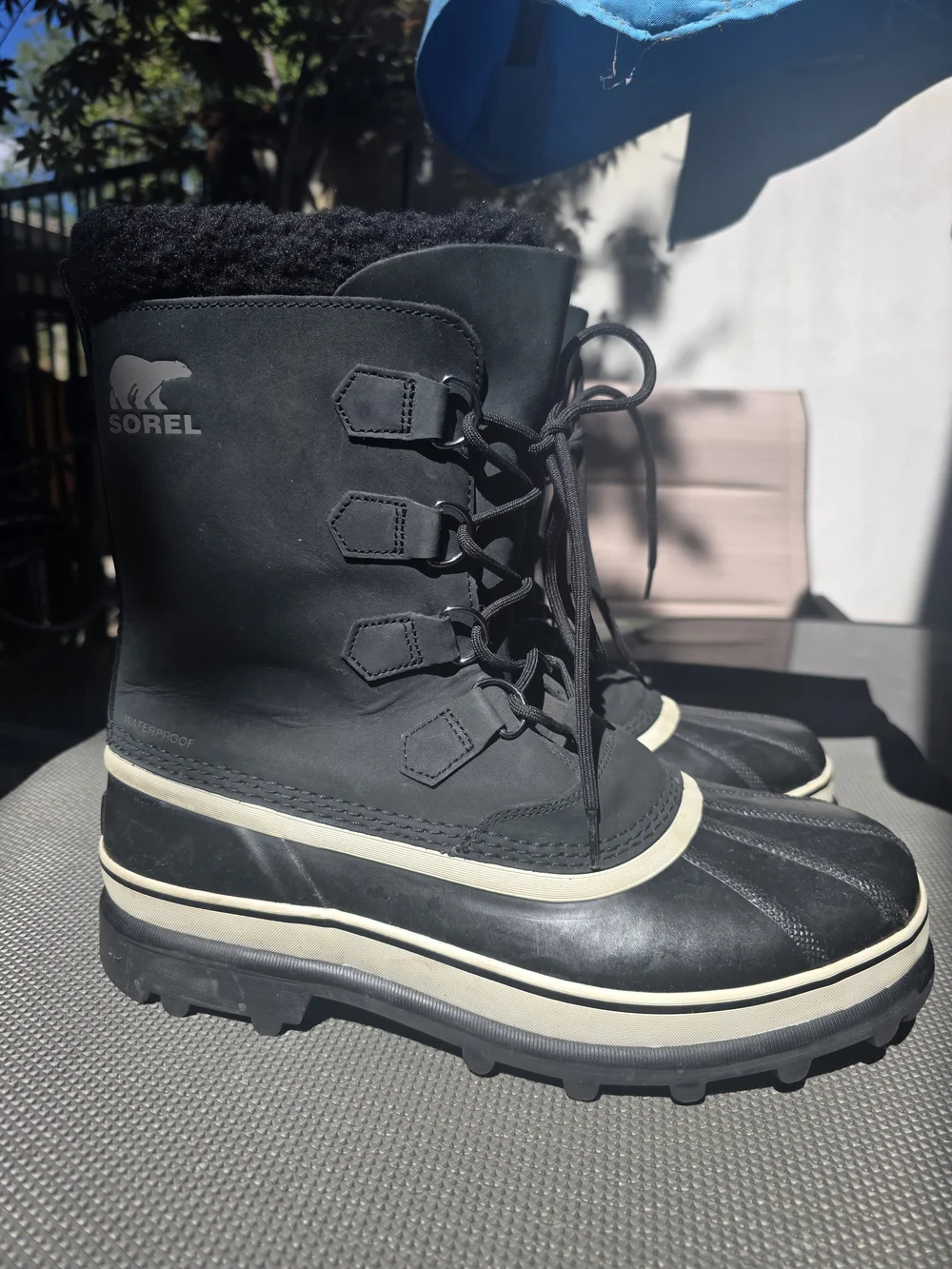 Sorel Black and Cream Lace-Up Men's Snow Boots